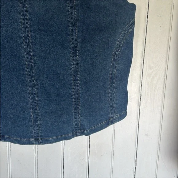 Maurices Cropped Denim Tank Top Blue Size XL - Picture 3 of 6